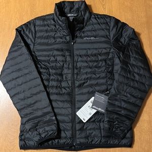 Women’s Eddie Bauer Microlight Down Jacket 650 Fill Power Black Small New
